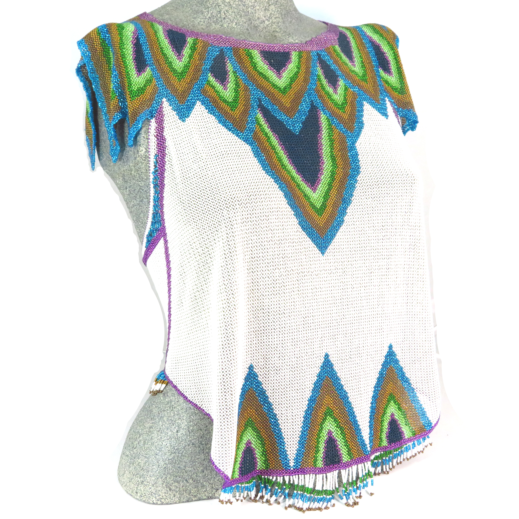 One of a kind beaded fashion, women's evening top, artisan clothing by Bonnie Van Hall