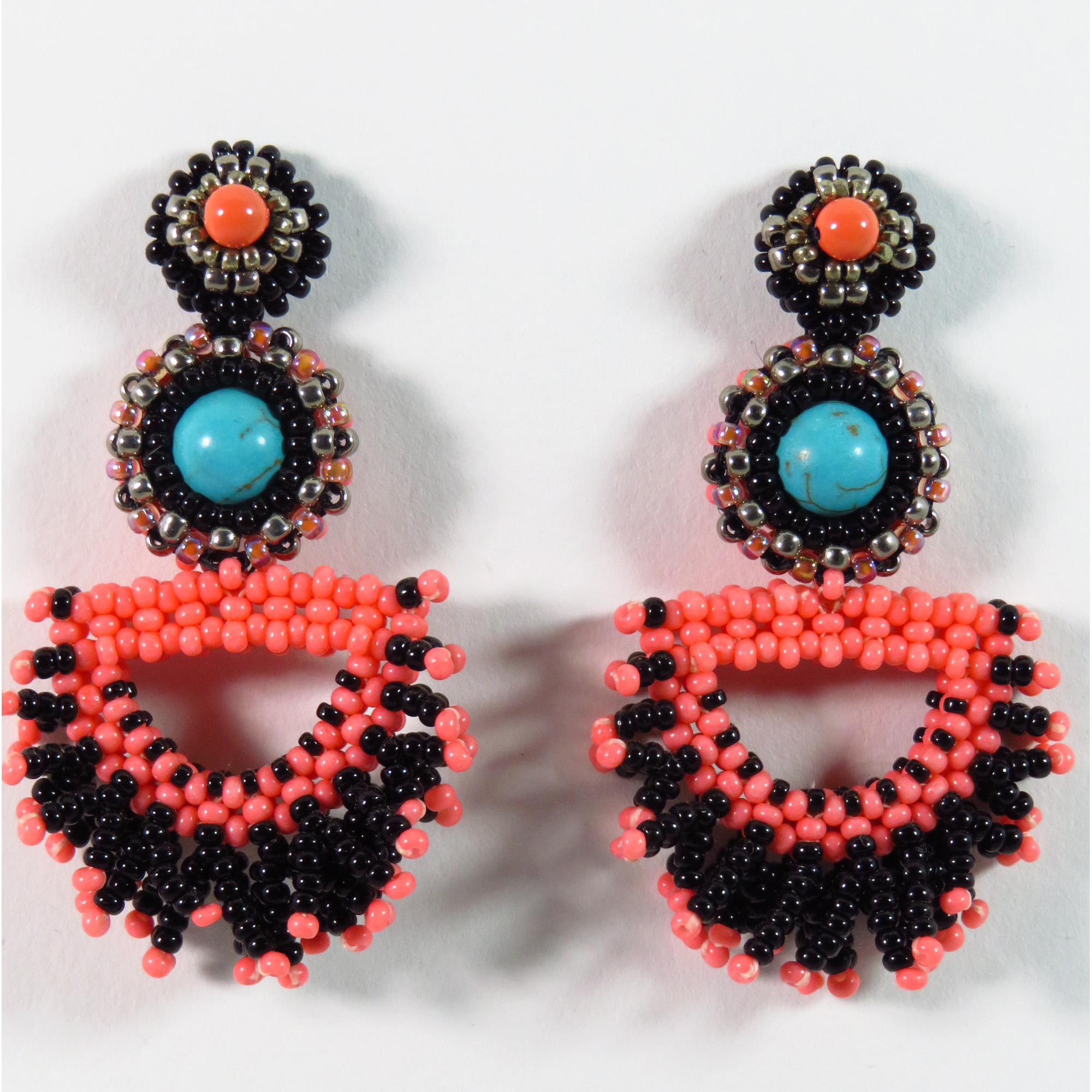 Southwestern style beaded fringe earrings by Bonnie Van Hall